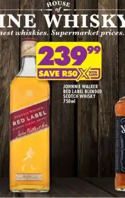 Shoprite Johnnie Walker Red Label Blended Scotch Whisky 750ml offer