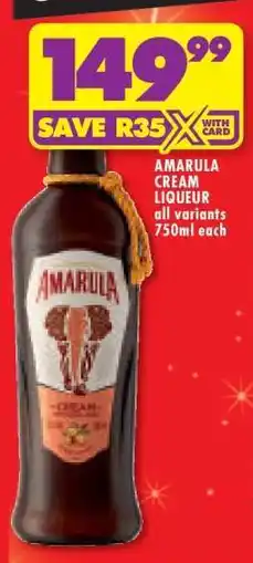Shoprite AMARULA Cream Liqueur offer