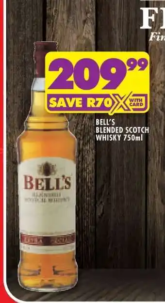 Shoprite BELL'S BLENDED SCOTCH WHISKY 750ml offer