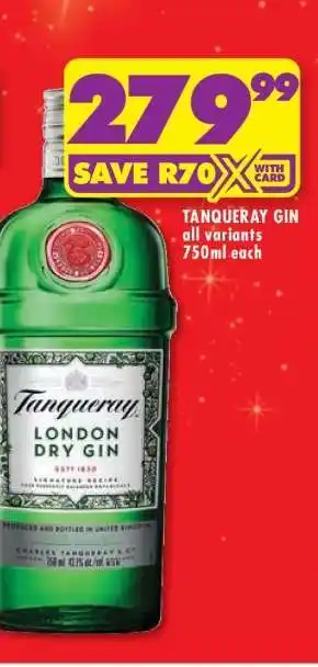 Shoprite Tanqueray Gin offer