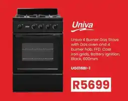 OK Furniture Univa 4 Burner Gas Stove offer
