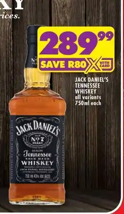 Shoprite Jack Daniel's Tennessee Whiskey offer