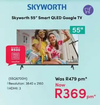 Teljoy Skyworth 55" Smart QLED Google TV offer