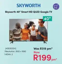 Teljoy Skyworth 40" Smart HD QLED Google TV offer