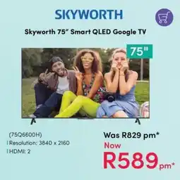 Teljoy Skyworth 75" Smart QLED Google TV offer