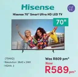 Teljoy Hisense 70" Smart Ultra HD LED TV offer
