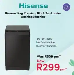 Teljoy Hisense Premium Black Top Loader Washing Machine offer
