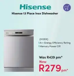 Teljoy Hisense 13 Place Inox Dishwasher offer