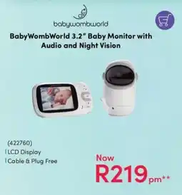 Teljoy BabyWombWorld 3.2" Baby Monitor with Audio and Night Vision offer