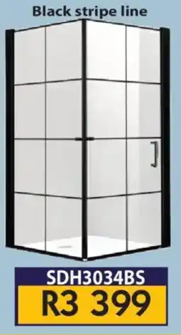 Laduma Hardware catalogue Shower Door Black Stripe Line offer