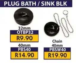 Laduma Hardware catalogue Plug Bath/ Sink Black offer