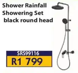 Laduma Hardware catalogue Shower Rainfall Showering Set Black Round Head offer