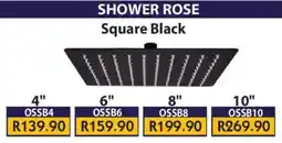 Laduma Hardware catalogue Ortiz Shower Rose Square Black offer