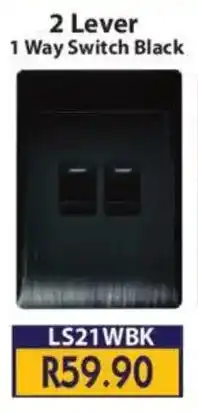 Laduma Hardware catalogue Lars 2 Lever 1 Way Switch Black offer