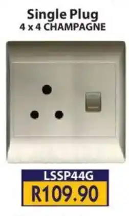 Laduma Hardware catalogue Lars Single Plug 4x4 Champagne offer