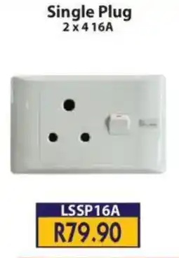 Laduma Hardware catalogue Lars Single Plug 2 x 4 16A offer