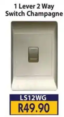 Laduma Hardware catalogue Lars 1 Lever 2 Way Switch Champagne offer