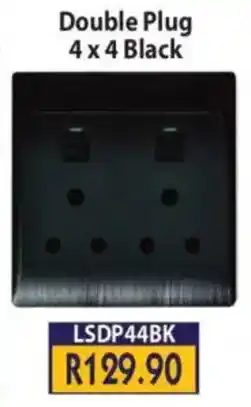 Laduma Hardware catalogue Lars Double Plug 4x4 Black offer