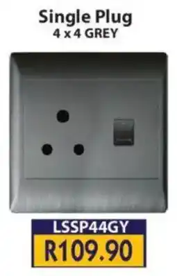 Laduma Hardware catalogue Lars Single Plug 4x4 Grey offer