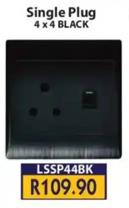 Laduma Hardware catalogue Lars Single Plug 4x4 Black offer