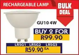 Laduma Hardware catalogue Lars GU10 4W Rechargeable Lamp offer