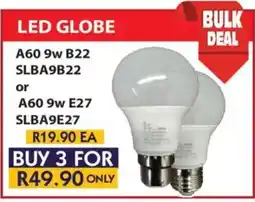 Laduma Hardware catalogue Lars LED Globe A60 9W offer