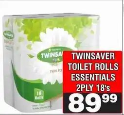 Advance Cash n Carry TWINSAVER TOILET ROLLS ESSENTIALS 2PLY 18's offer