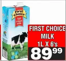 Advance Cash n Carry FIRST CHOICE MILK 1L X 6's offer