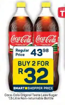 Pick n Pay Coca-Cola Original Taste Less Sugar 1.5 Litre Non-returnable Bottle offer