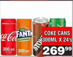 Advance Cash n Carry Coke Cans 300ml x 24's offer