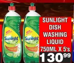 Advance Cash n Carry SUNLIGHT DISH WASHING LIQUID 750ML X 5's offer