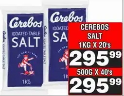 Advance Cash n Carry CEREBOS SALT 1KG X 20's offer