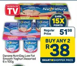 Pick n Pay Danone NutriDay Low Fat Smooth Yoghurt Assorted 6 x 100g offer