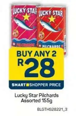 Pick n Pay Lucky Star Pilchards Assorted 155g offer