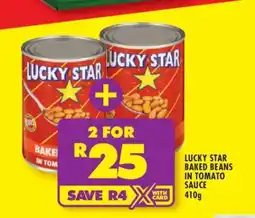 Shoprite LUCKY STAR BAKED BEANS IN TOMATO SAUCE 410g offer