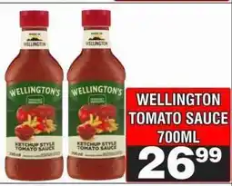Advance Cash n Carry WELLINGTON TOMATO SAUCE 700ML offer