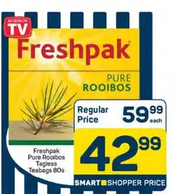 Pick n Pay Freshpak Pure Rooibos Tagless Teabags 80s offer