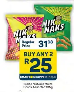 Pick n Pay Simba NikNaks Maize Snack Assorted 135g offer