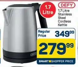 Pick n Pay Hypermarket DEFY 1.7 Litre Stainless Steel Cordless Kettle offer