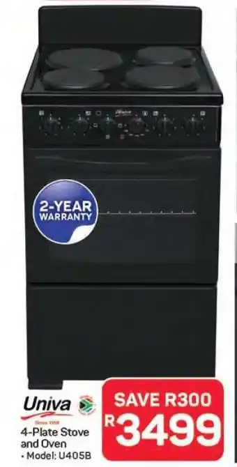 Pick n Pay Hypermarket Univa 4-Plate Stove and Oven offer