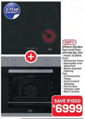 Pick n Pay Hypermarket DEFY 600mm Slimline Eye Level Oven and Hob Box Set offer