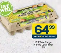 Pick n Pay PnP Free Range Canola Large Eggs 18s offer
