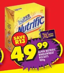 Shoprite ALPEN NUTRIFIC WHOLEWHEAT BISCUITS 900g offer
