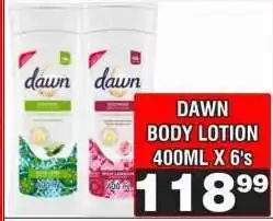 Advance Cash n Carry DAWN BODY LOTION 400ML X 6's offer