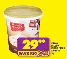 Shoprite SPRING MEADOW DOUBLE CREAM YOGHURT 1kg offer