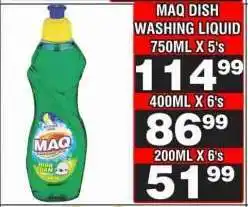 Advance Cash n Carry MAQ Dish Washing Liquid 750ML X 5's offer