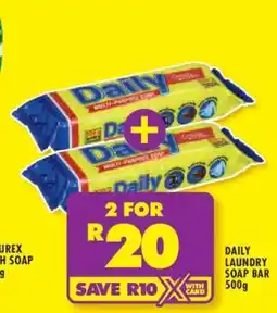 Shoprite DAILY LAUNDRY SOAP BAR 500g offer