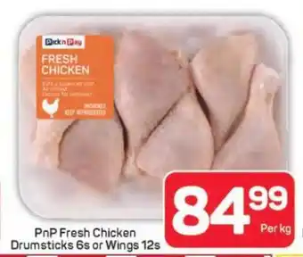 Pick n Pay Hypermarket PnP Fresh Chicken Drumsticks 6s or Wings 12s offer