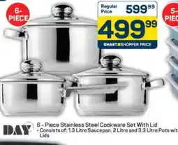 Pick n Pay 6- Piece Stainless Steel Cookware Set with Lid offer