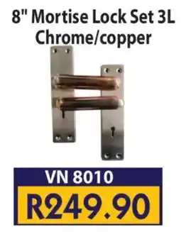 Laduma Hardware catalogue Venus 8" Mortise Lock Set 3L Chrome/ Copper offer